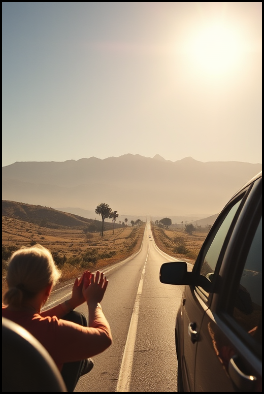 AI-generated artwork titled Road Trip.